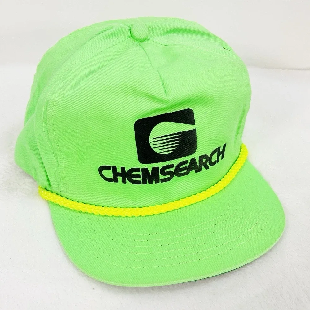 Chemsearch Vintage‎ Trucker Rope Hat Cap Adjustable Strapback Green Outdoors